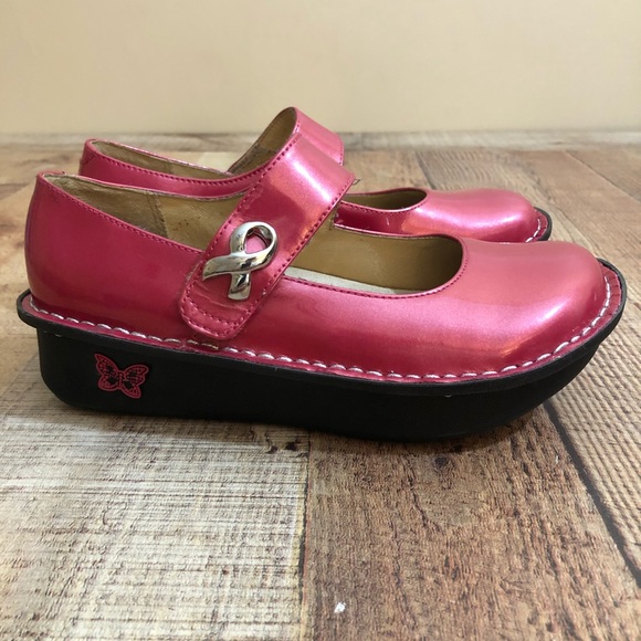 ALEGRIA Pink Mary Jane Clogs Breast Cancer EUC 35 - Picture 3 of 10